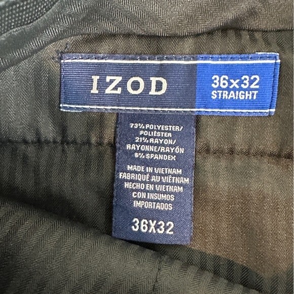 Izod Grey Straight Fit Casual Pants 36x32 - Picture 3 of 8